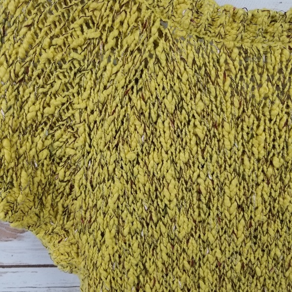 [Anthro]Moth yellow open knit short sleeve sweater - Picture 6 of 8